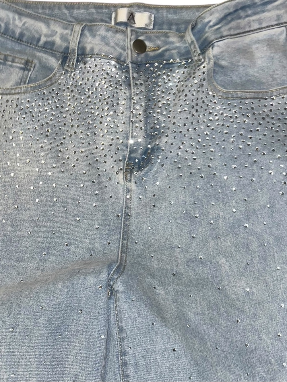🌟AZ Light-Wash Rhinestone Wide-Leg Jeans – XL – NWT OH001 - Picture 4 of 5